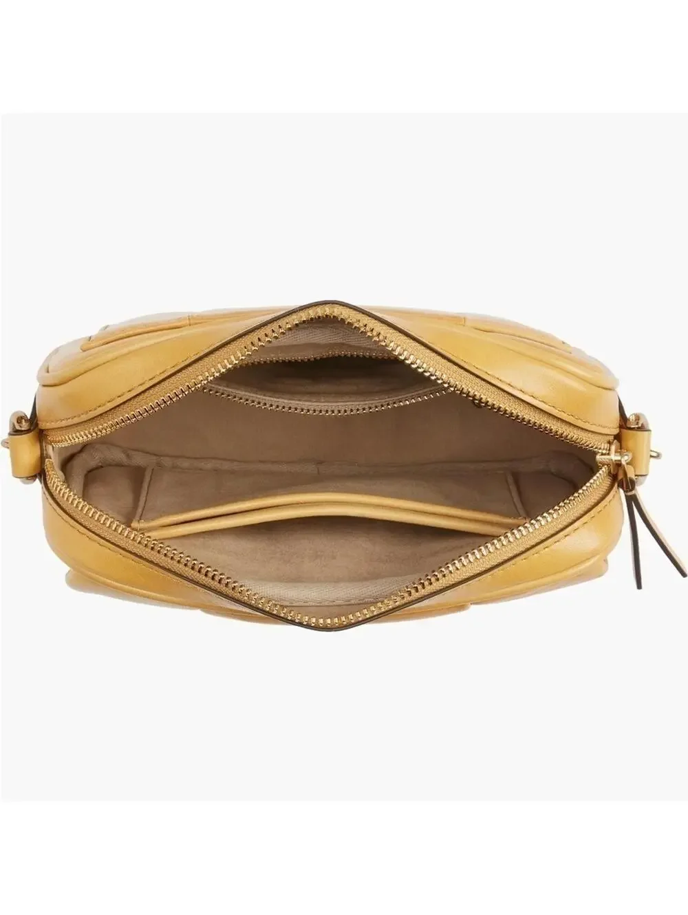 Tory Burch Kira Mini Leather Patchwork Camera Bag NWT Golden Straw Mix